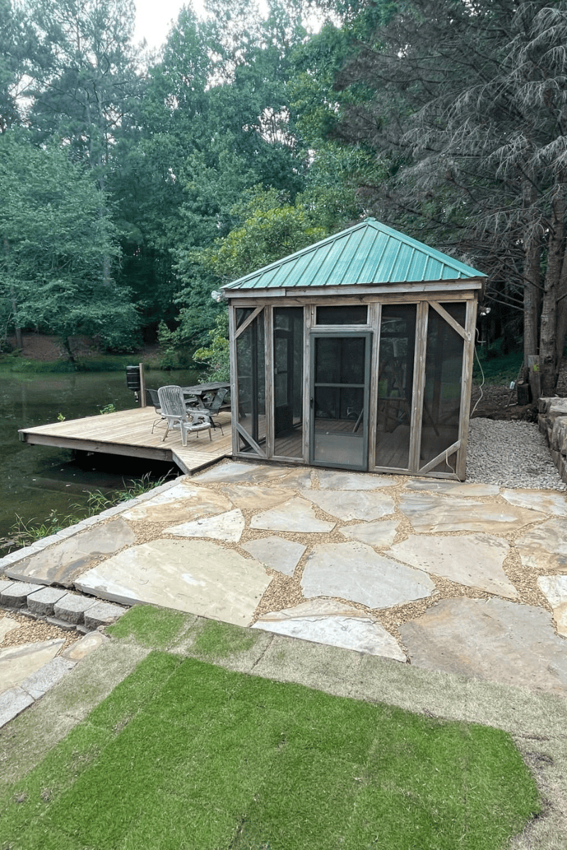 Example of Hardscaping deck and patio install in GA done by Catalan Landscaping for specific service page